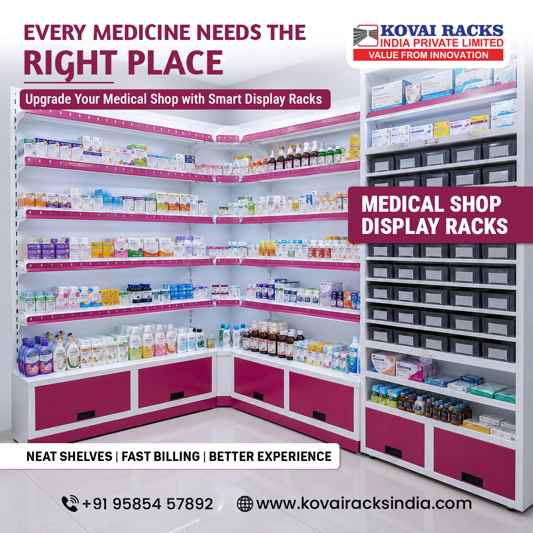 Medical Shop Corner Rack